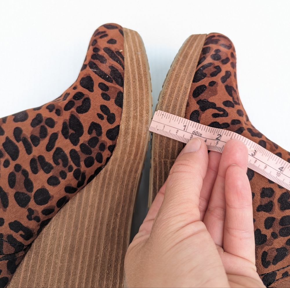DR SCHOLL'S Harlow brown leopard wedge ankle booties - Picture 2 of 12